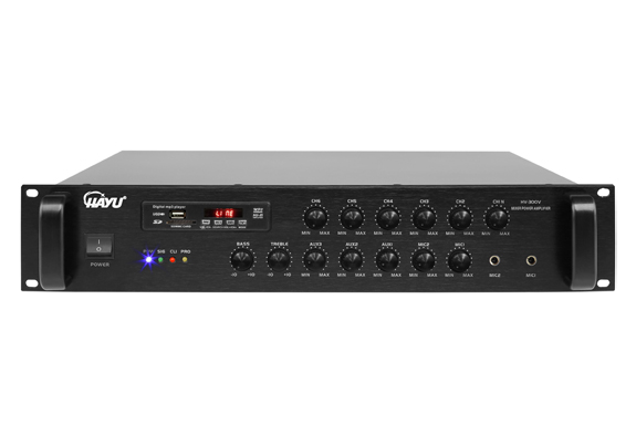 合并式带6分区音量可调MP3定压功率放大器 HV-300V