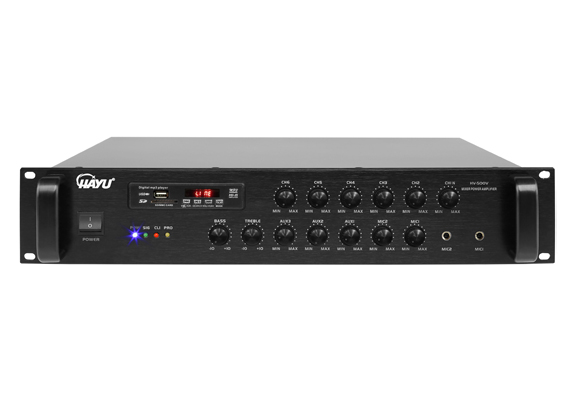 合并式带6分区音量可调MP3定压功率放大器 HV-500V
